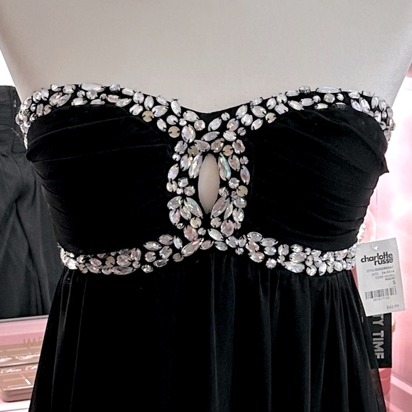 Glam Elegant Vintage Party Prom Strapless Mini Dress - Picture 2 of 5
